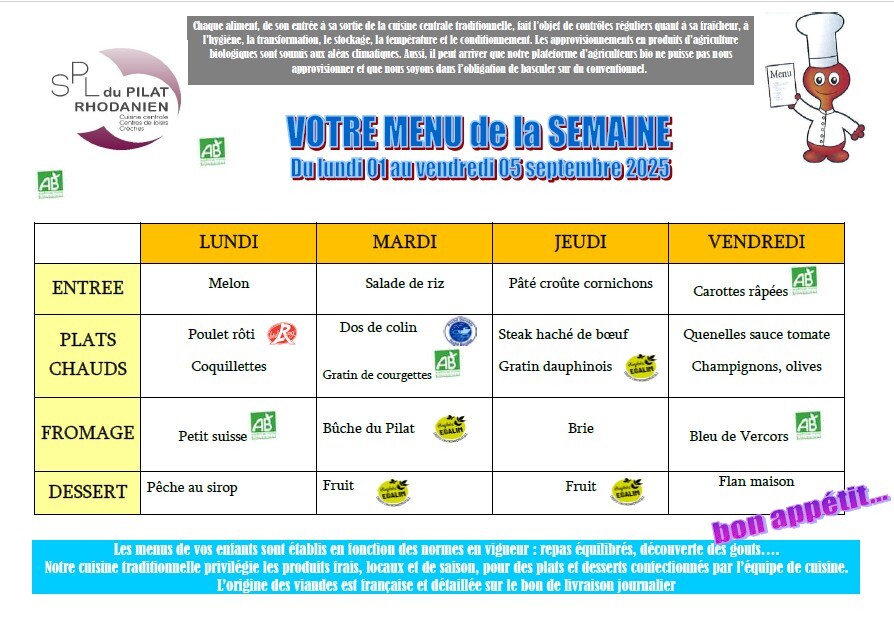 menus sem 1er sept 25